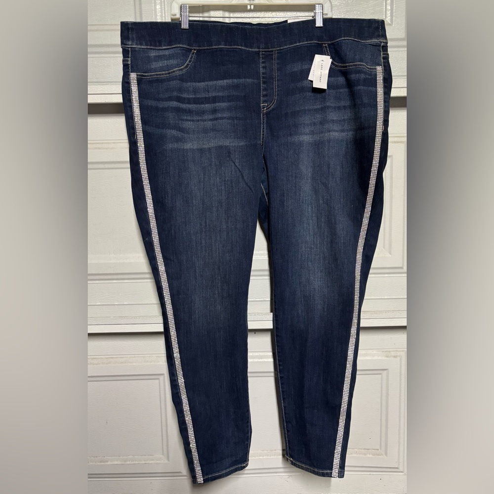 Lane Bryant Dark Blue Jegging with Silver Trim